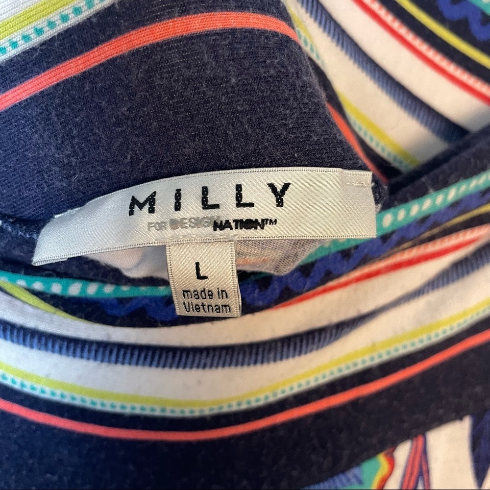 Milly Vintage Artsy Neon Multicolored Floral Nature Skirt Size L - Picture 7 of 8